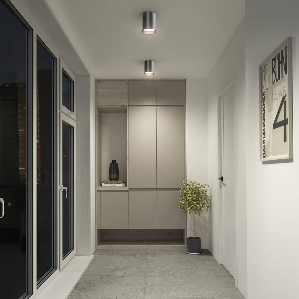 Radius 4.72 in. 1 Light Matte Black Selectable 3 CCT Integrated LED Flush Mount Ceiling Light Light price history on PriceWatchPro