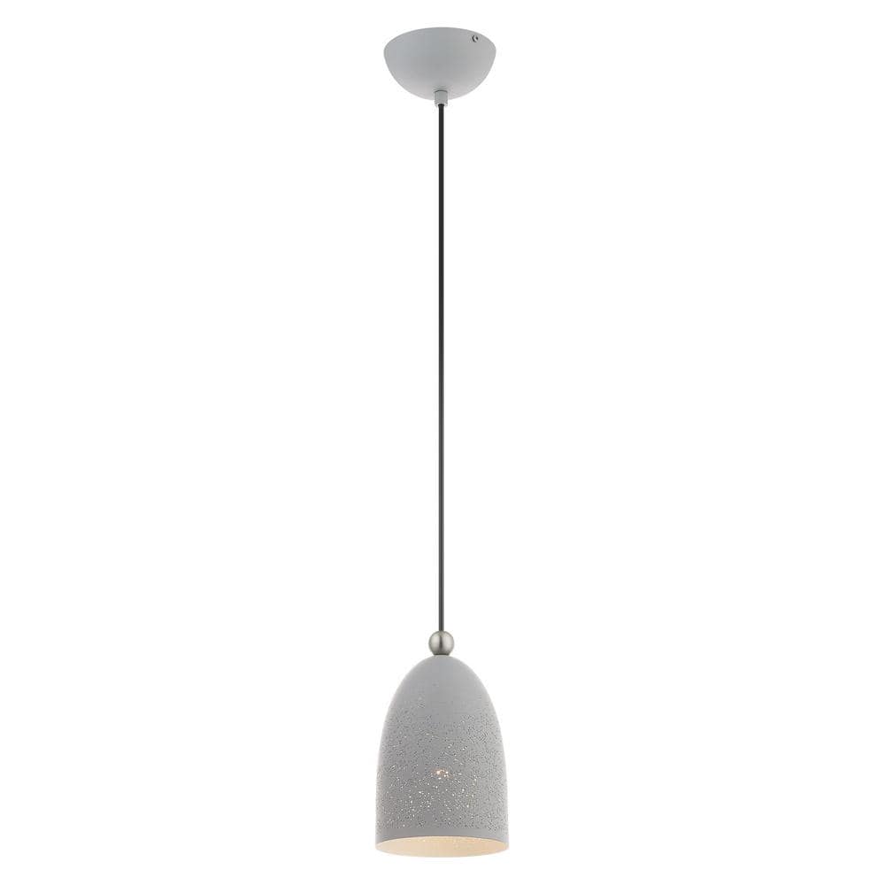 Nordic Gray Brushed Nickel Crystal LED 1-Light Pendant