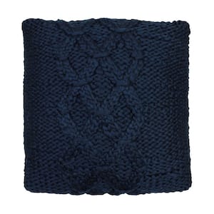 Georgia Geometric Navy 20 in. x 20 in. Knit Decorative Throw Pillow