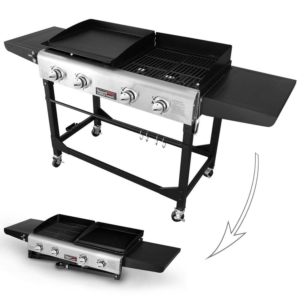 Royal Gourmet 66" Stainless Steel Propane Gas Grill with Side Burner
