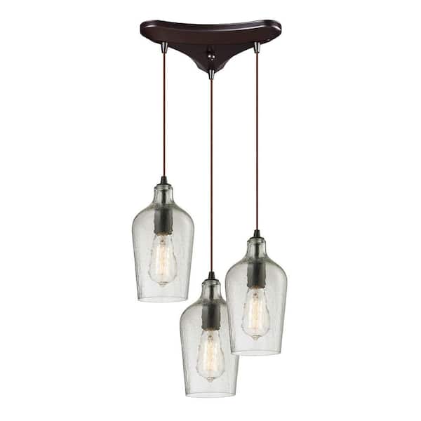 Titan Lighting Hamrade Collection 3-Light Oil-Rubbed Bronze Mini Pendant