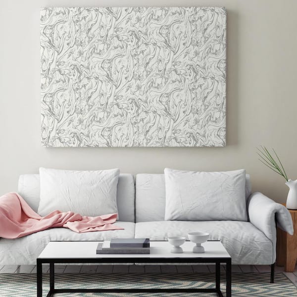 Gray Marble Peel and Stick Wallpaper (Covers 28.18 sq. ft.)