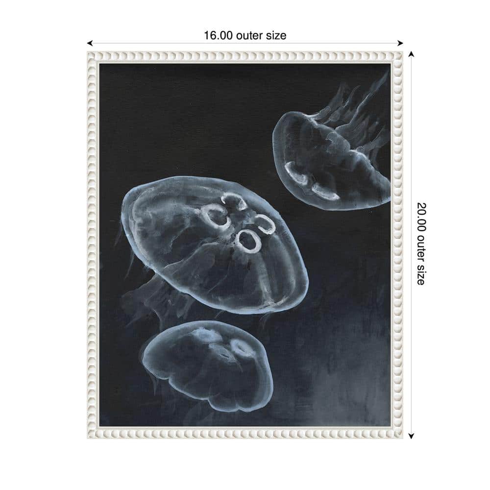 Jellyfish Heaven I White Floater Frame Canvas Print