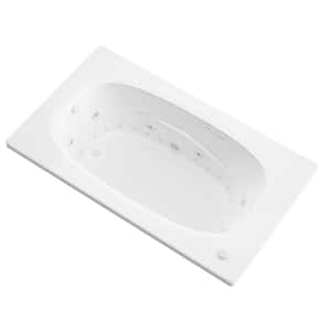 Tiger's Eye 5.5 ft. Rectangular Drop-in Whirlpool and Air Bath Tub in White