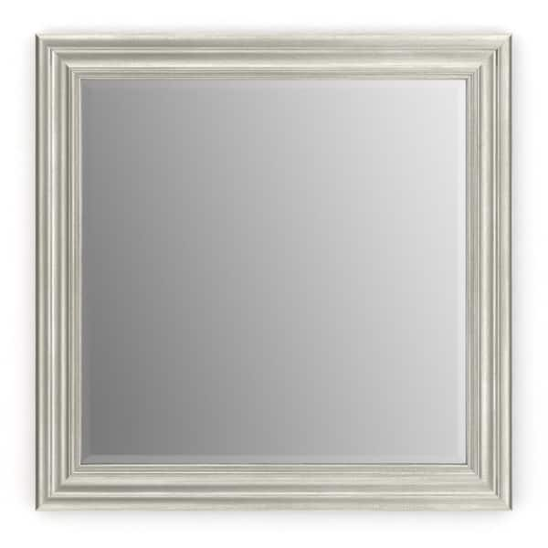 Delta 33 in. W x 33 in. H (L2) Framed Square Deluxe Glass Bathroom Vanity Mirror in Vintage Nickel