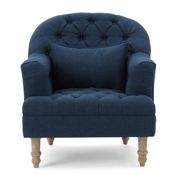 Noble House Anatasia Dark Blue Tufted Club Chair
