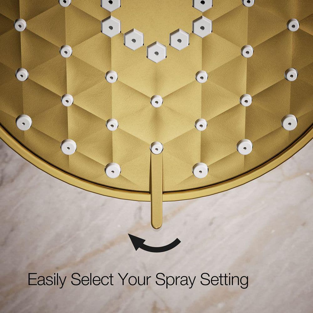 Vibrant Brushed Moderne Brass Wall Mounted Showerhead