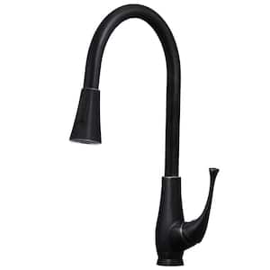 Single Hole Single-Handle Pull Down Sprayer Kitchen Faucet in Oil Rubbed Bronze