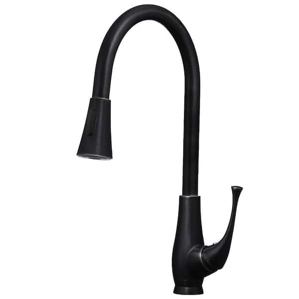 Novatto Single Hole Single-Handle Pull Down Sprayer Kitchen Faucet in Oil Rubbed Bronze