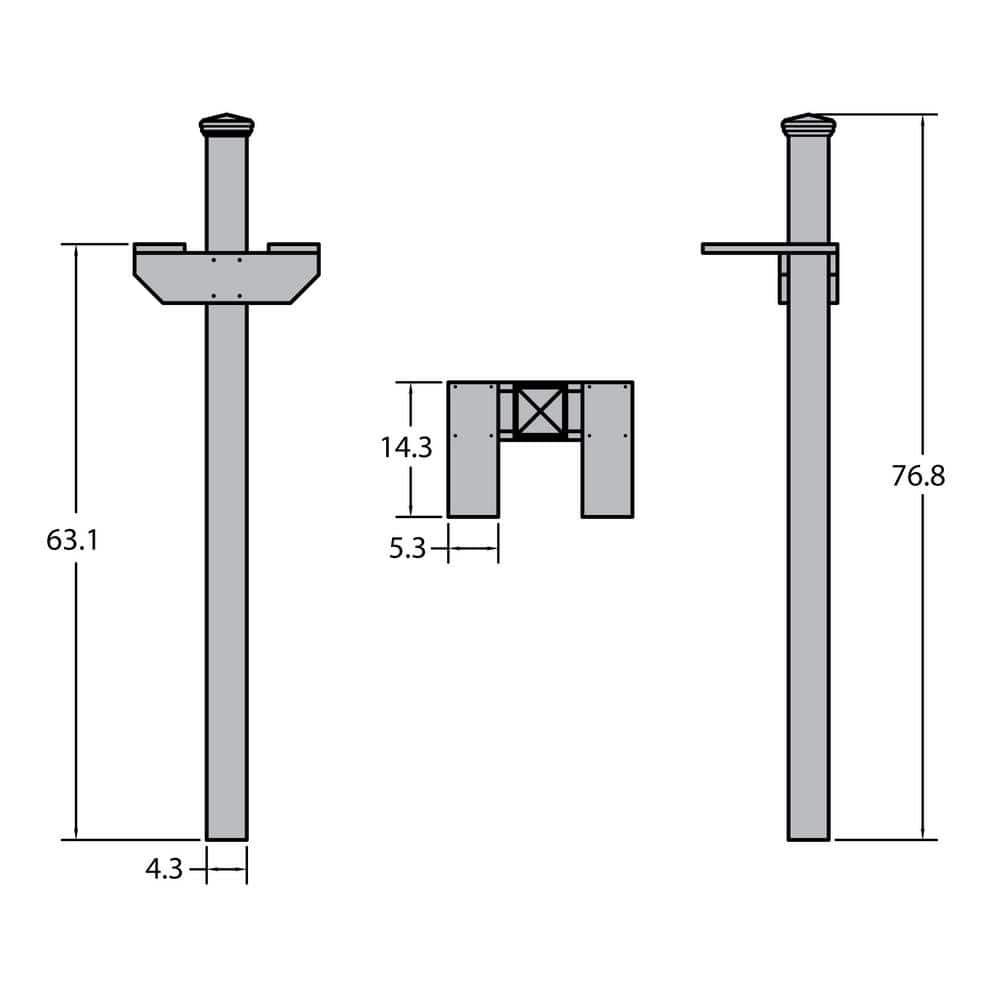 Hazelton White Poly Lumber Double Mailbox Post