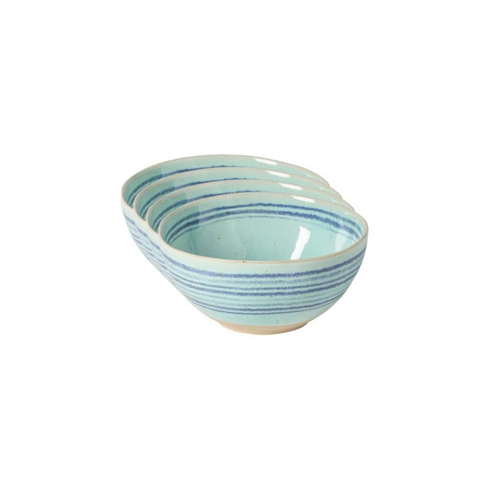 Heritage Blue Stripe Stoneware Mixing Bowls (Set of 4)