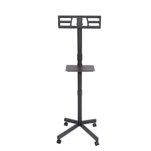 Mobile on Wheels, Height Adjustable Tilt Rolling TV Mounts Stand with Media Shelf 23 in.-60 in. TVs, Holds Up to 55 lbs.