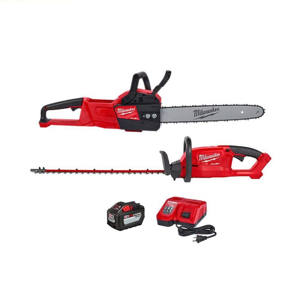 Milwaukee M18 FUEL 16 in. 18-Volt Lithium-Ion Brushless Battery Chainsaw w/M18 FUEL Hedge Trimmer Combo Kit(2-Tool) -  2727-21HD-2726