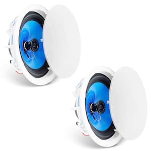 2-Pieces 8 in. Ceiling Speakers 50-Watt Flush Mount Ceiling & In-Wall Speakers w/ 8Ω Impedance 89dB Sensitivity for Home