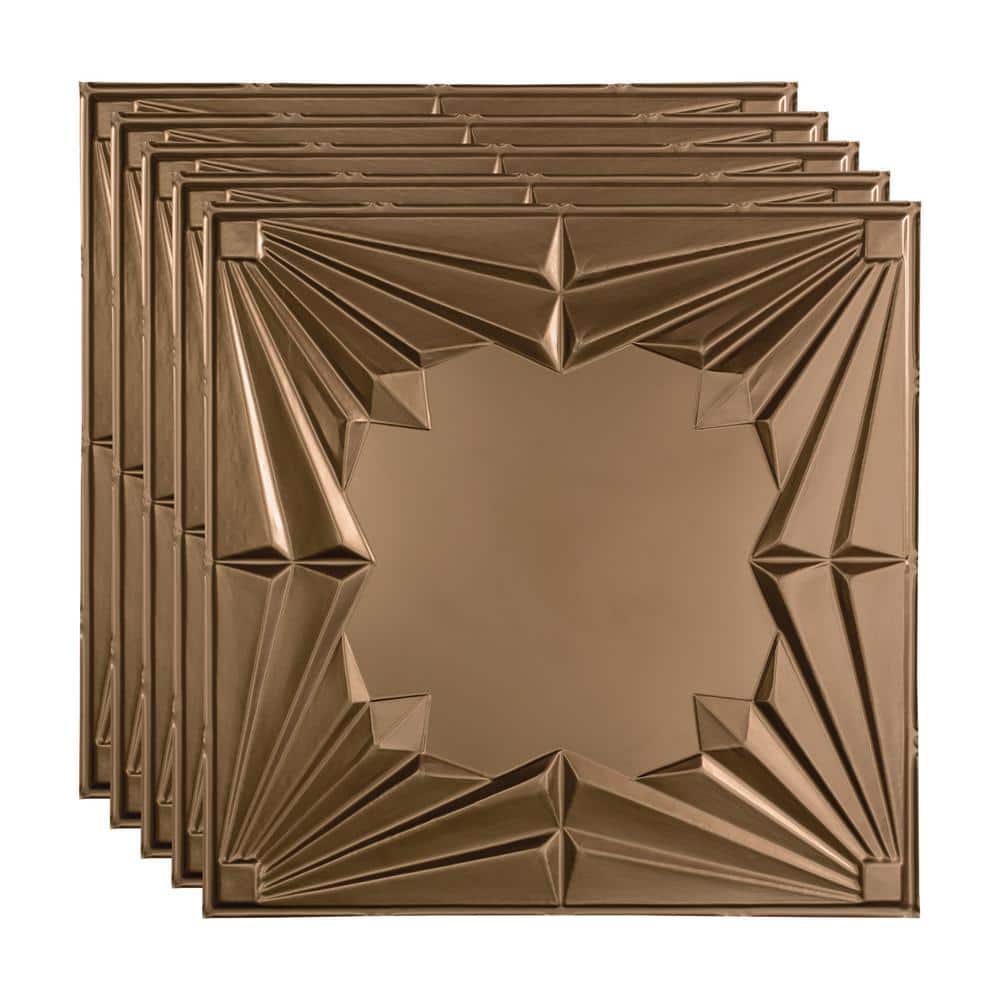 Fasade Art Deco 2 ft. x 2 ft. Argent Bronze Lay-In Vinyl Ceiling Tile (20 sq. ft.)