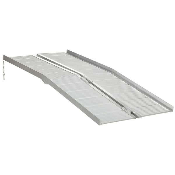 Textured Aluminum Folding Wheelchair Ramp, Portable Threshold Ramp 6 ft., for Scooter Steps Home Stairs Doorways