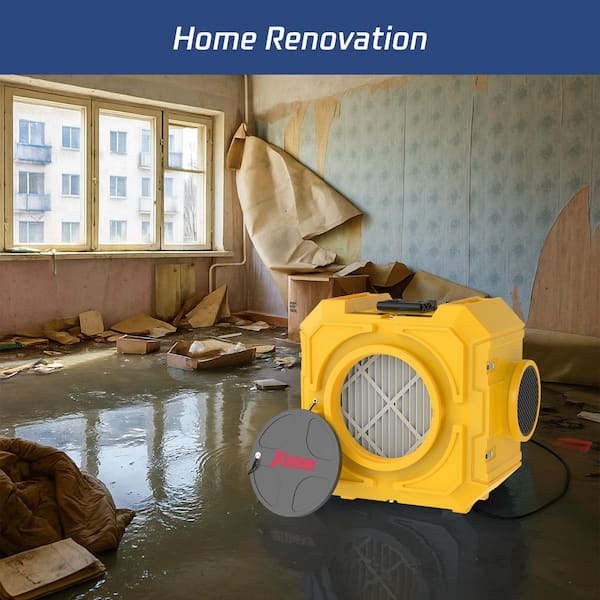 Tenleaf 2500 sq. ft. HEPA Air Scrubber in Yellow with 3-Stage