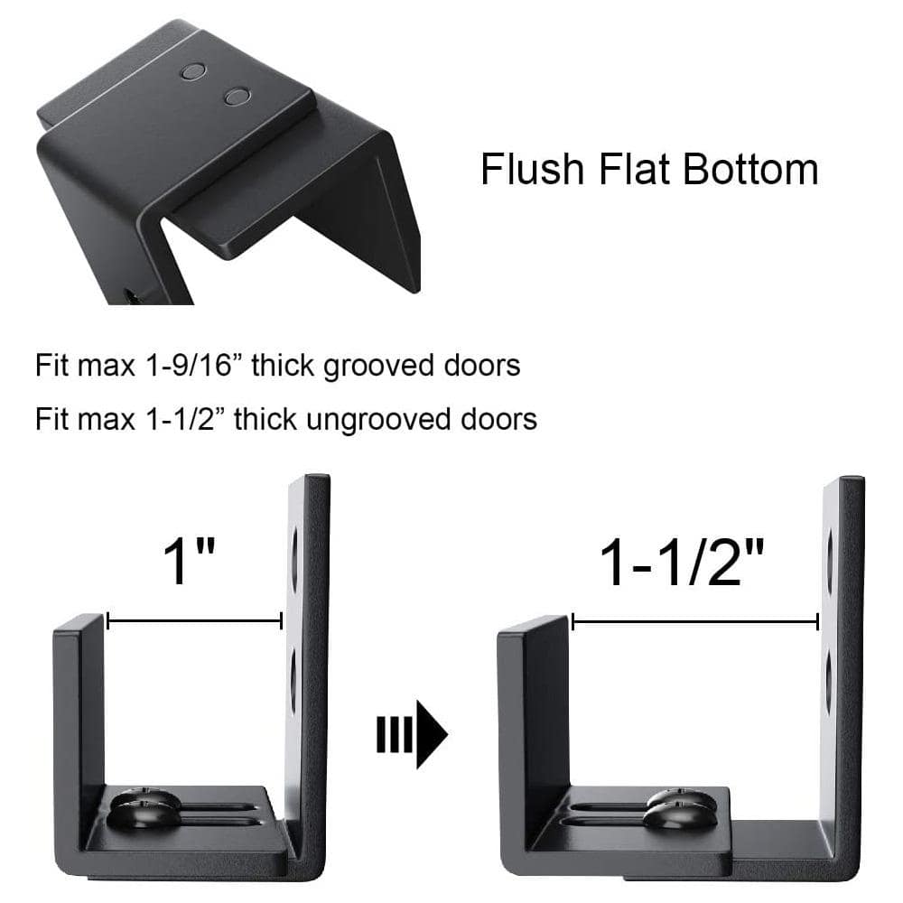 Adjustable Black Steel Wall Mount Sliding Barn Door Floor Guide