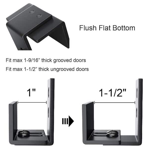 BROOKSWOOD 2-Pack Bottom Floor Guide For Barn Door Hardware - Plastic, Powder Coated Black