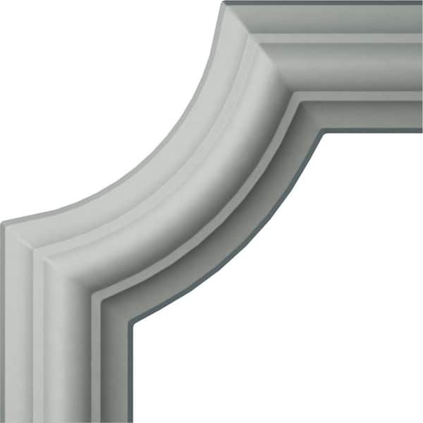 Ekena Millwork 3-1/8 in. x 3-1/8 in. x 3-1/8 in. Urethane Wakefield Traditional Panel Moulding Corner (matches moulding PML00X00CL)