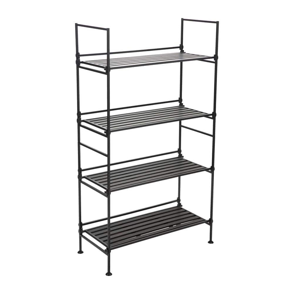 56 4 Tier Crossback Shelf Black - Buylateral