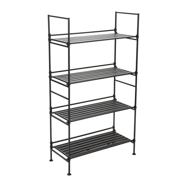 Organize It All Black 3-Tier Metal Freestanding Bathroom Shelf (13-in x  34-in x 11-in) in the Bathroom Shelves department at