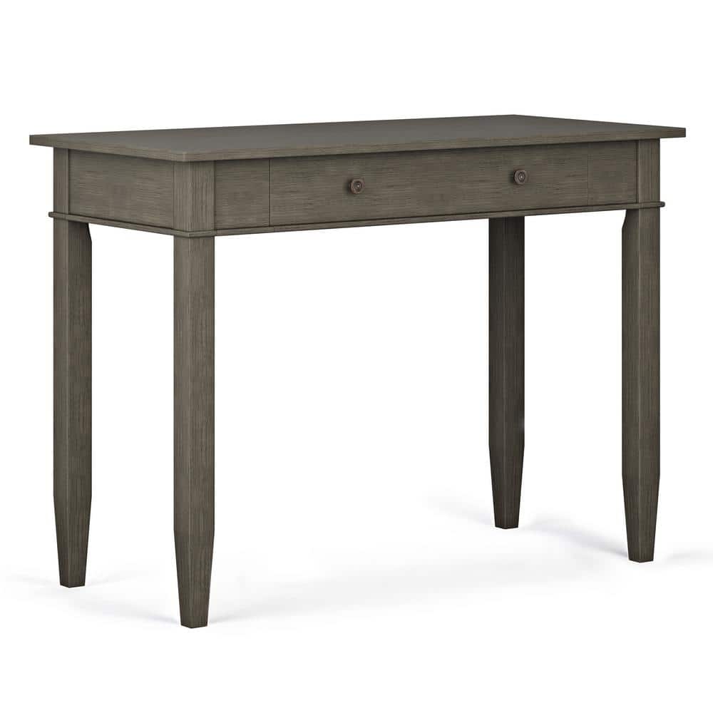Simpli Home 42 in. Rectangular Farmhouse Grey 1 Drawer Writing Desk