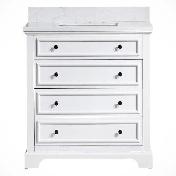 Aoi box 36 in. Freestanding Single Bathroom Vanity with Marble Top