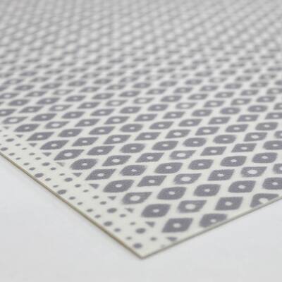 Diamond Grey 3 ft. x 3 ft. Geometric Indoor/Outdoor Vinyl Floor Rug