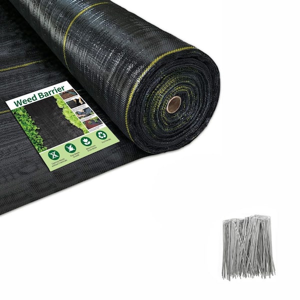 4ft W x 300ft L Heavy Duty Polypropylene Outdoor Compatible Weed Barrier Erosion Control Landscape Fabric 1 Roll