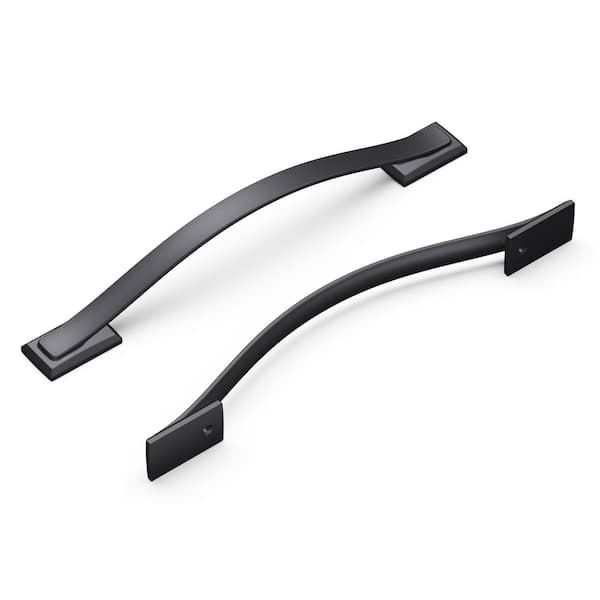HICKORY HARDWARE Dover 6-5/16 in. (160 mm) Center-to-Center Matte Black Cabinet Pull (5-Pack)