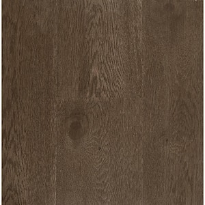 Take Home Sample - 7.48 in. W Stormy Gray Wirebrushed Engineered Oak Waterproof Wide Plank Hardwood Flooring