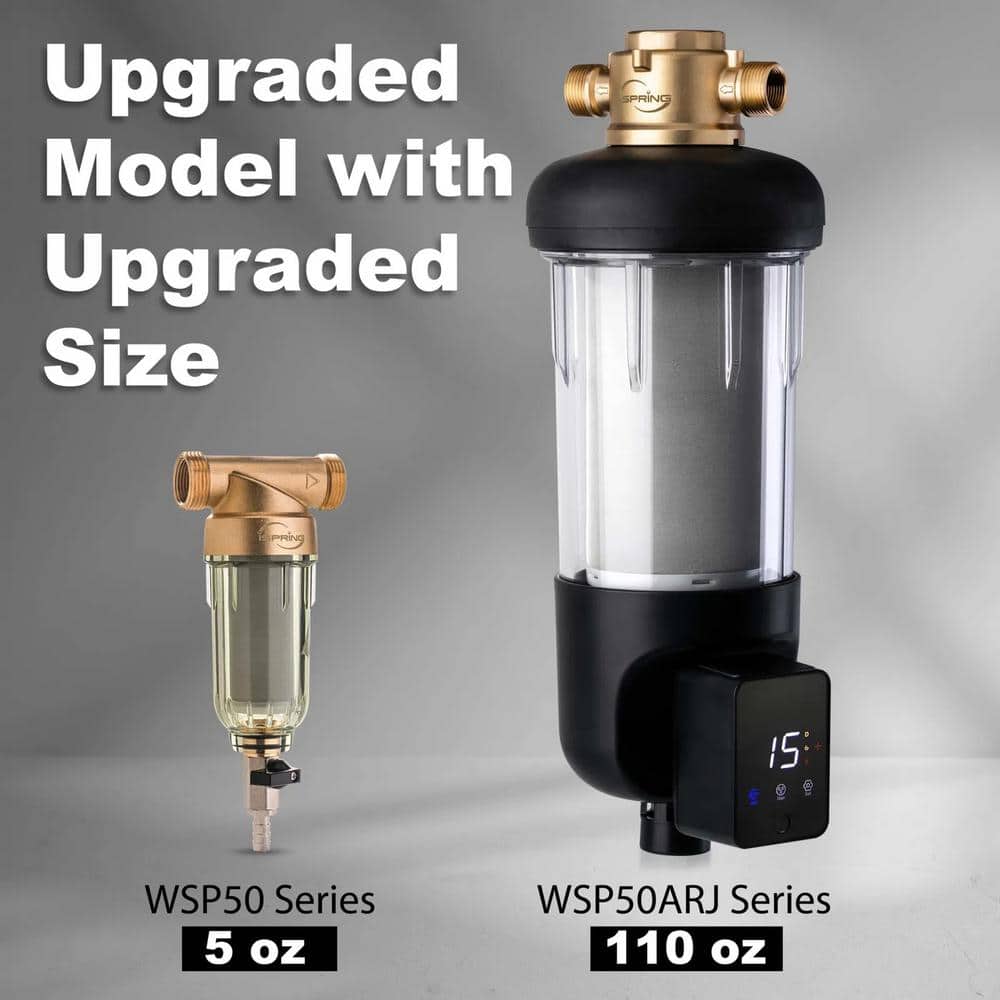 iSpring Jumbo Brass and Clear Sediment Water Filter with Touch-Screen