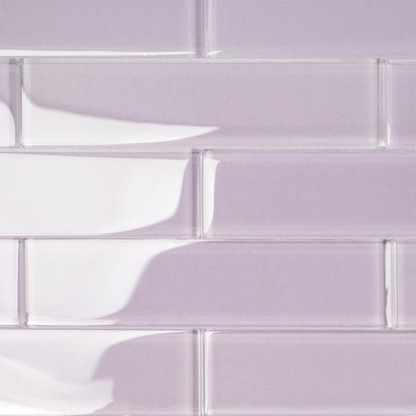 Ivy Hill Tile Contempo Purple 2 in. x 8 in. x 8mm Polished Glass Floor and Wall Tile (1 sq. ft.)