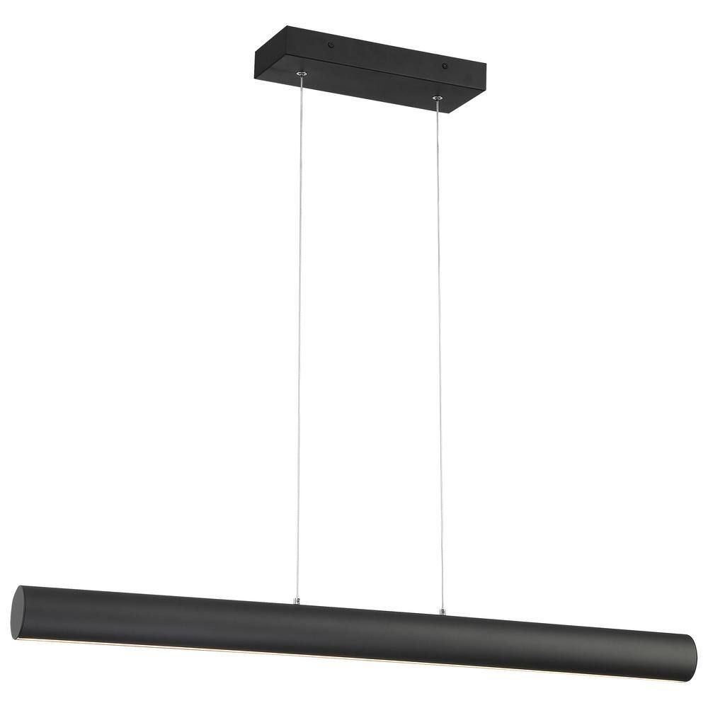 Access Lighting Carmel 1Light Matte Black Shaded Pendant with Acrylic