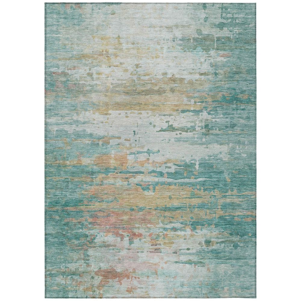 Chantille Machine Washable Indoor/Outdoor Abstract ACN2034 Teal 9 ft. x 12 ft. Area Rug price history on PriceWatchPro
