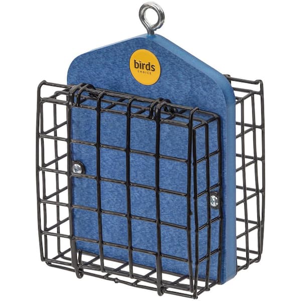 BIRDS choice Suet Feeder for 2-Cakes in Deep Blue Recycled Plastic