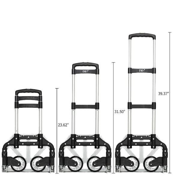165 lbs. Capacity Aluminium Folding Dolly Push Hand Truck in Black