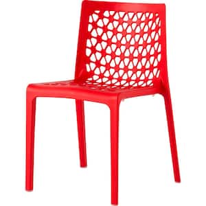 Milan Red Stackable Resin Outdoor Dining Chair (2-Pack)