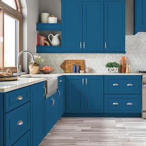 1 gal. #MQ5-57 Traditional Blue Satin Enamel Interior/Exterior Cabinet, Door & Trim Paint