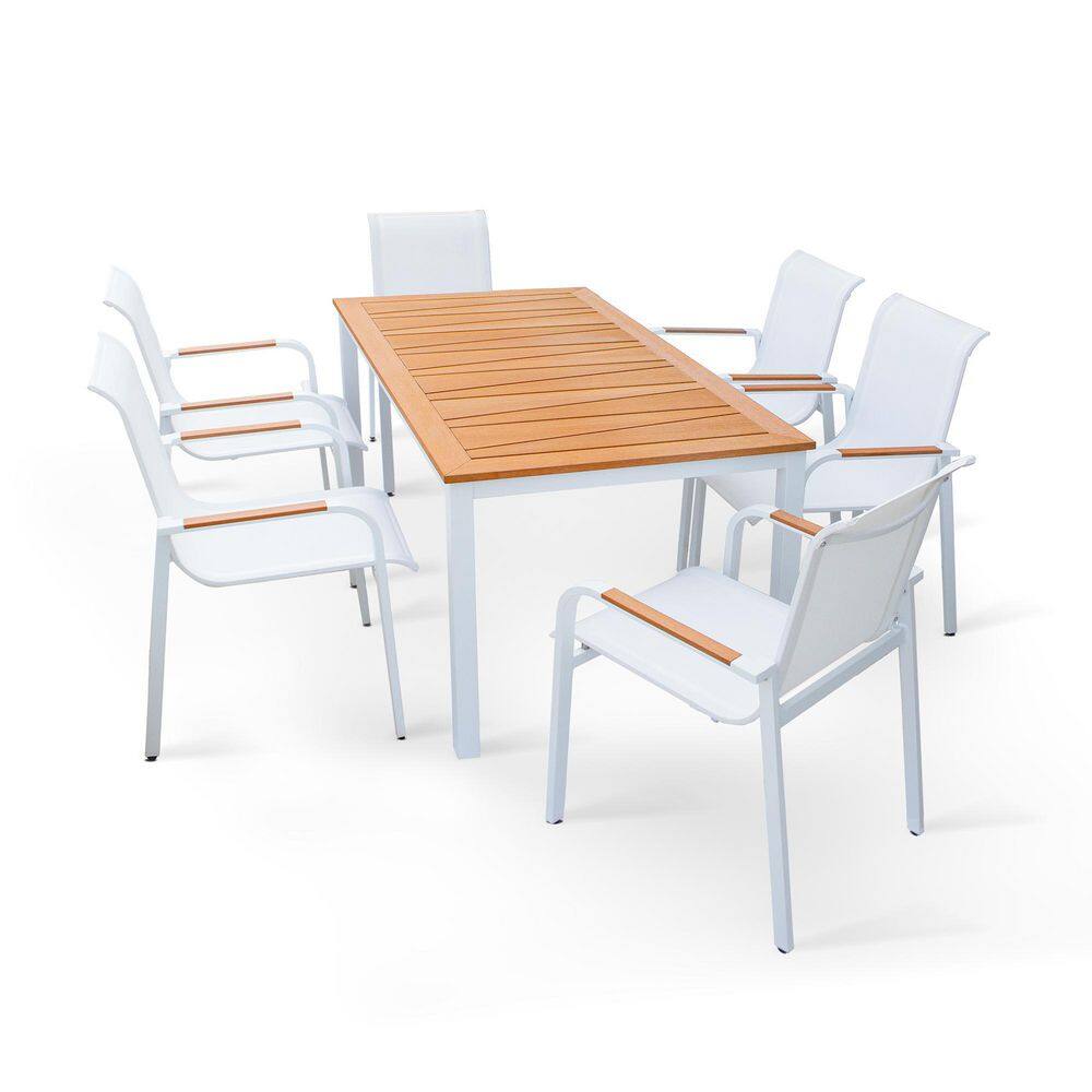 Carmel White 7-Piece Aluminium Outdoor Dining Set