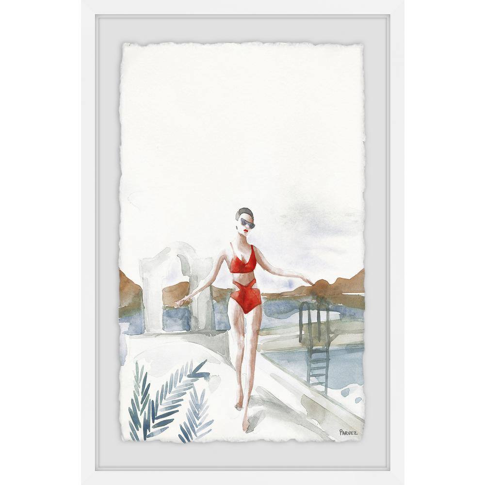 18 in. H x 12 in. W Swim in Red by Parvez Taj Framed Wall Art
