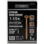 #8 x 1-1/2 in. Star Drive Flat Head Exterior Wood Screws (203-Pack)