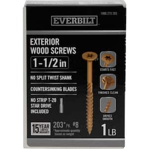 #8 x 1-1/2 in. Star Drive Flat Head Exterior Wood Screws (203-Pack)