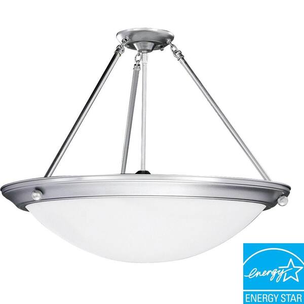 Progress Lighting Eclipse Collection Brushed Steel 4-light Semi-flushmount-DISCONTINUED