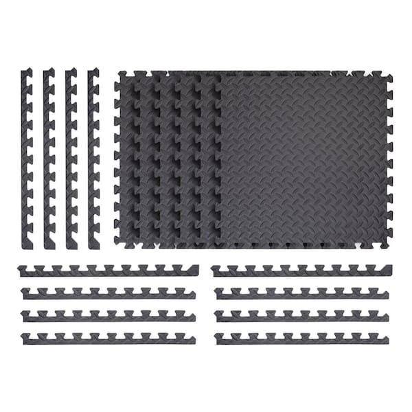 TrafficMaster Gray 24 in. W x 24 in. L x 0.5 in. Thick Foam Exercise/Gym Flooring Tiles (6 Tiles/Case) (24 sq. ft.)