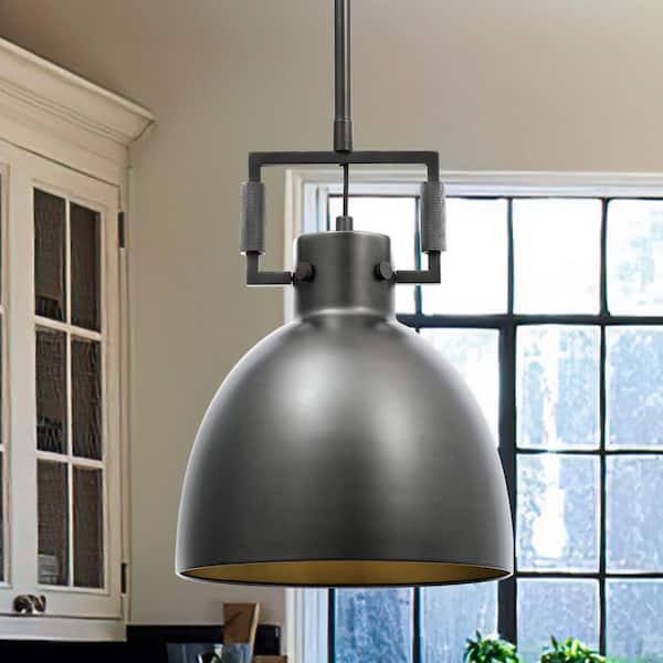 PUYRNF 94''H 1-Light Black Single Dome Pendant Light, Modern Kitchen Island Pendant Light, Dimmable LED Pendant Light