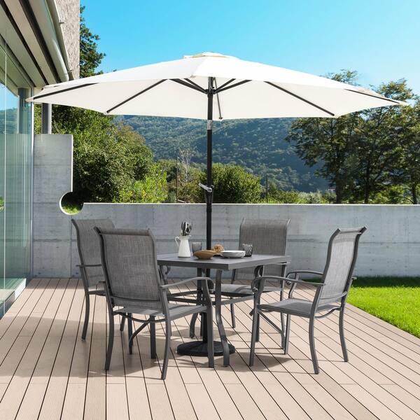 NUU GARDEN 2-Piece Patio Dining Chairs - All Weather Textilene Outdoor Chairs Light Gray