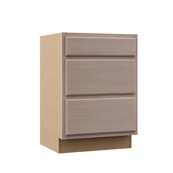 Hampton Bay Hampton Unfinished Beech Recessed Panel Stock Assembled Base Kitchen Cabinet With 3 Drawers 24 In X 34 5 In X 24 In Kdb24 Ufdf The Home Depot