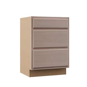 Hampton 24 in. W x 24 in. D x 34.5 in. H Assembled Drawer Base Kitchen Cabinet in Unfinished